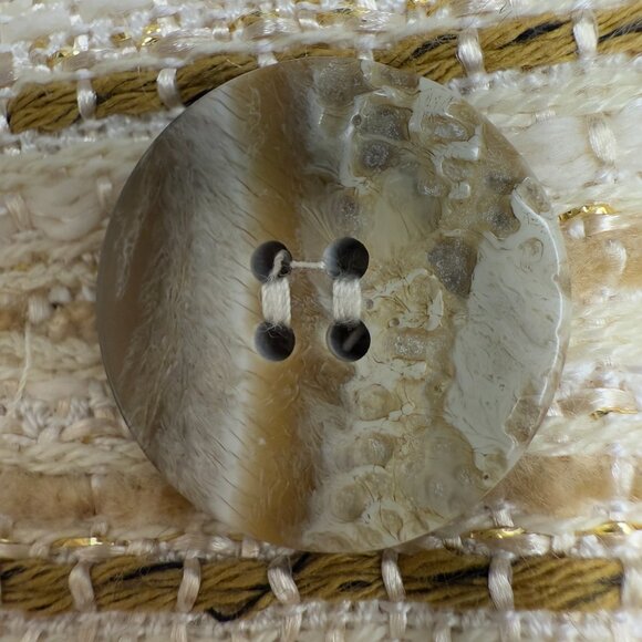 Women's TALBOTS‎ Shimmery Gold Striped Blazer- Size 8 - Picture 3 of 9